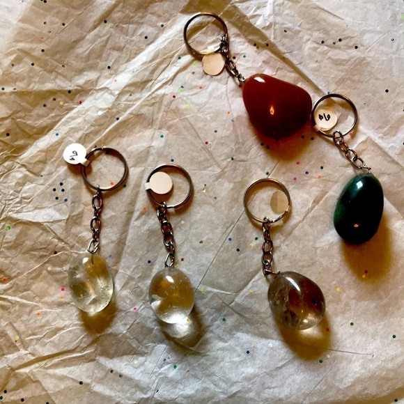 Tumbled stone key chains - Picture 1 of 5